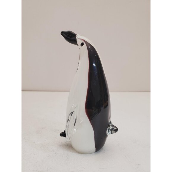 Murano Glass Penguin Large Emperor Penguin Sculpture Murano Italy Sommerso - Picture 1 of 10